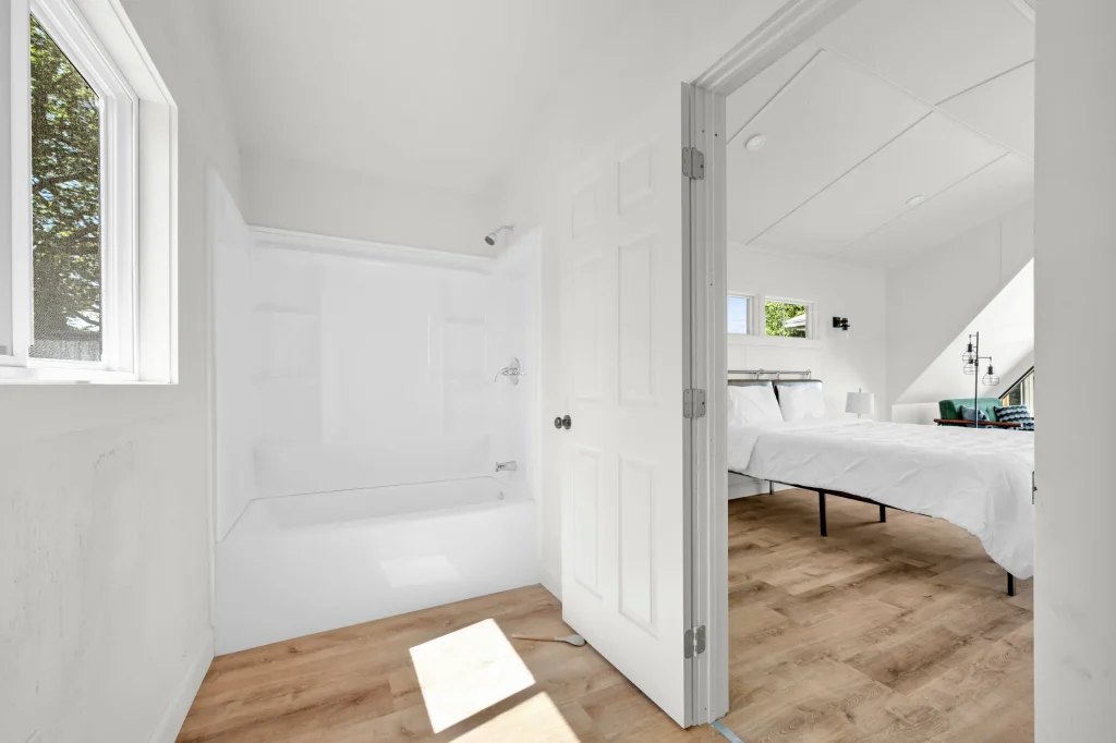 Luna A-Frame bathtub and bathroom interior